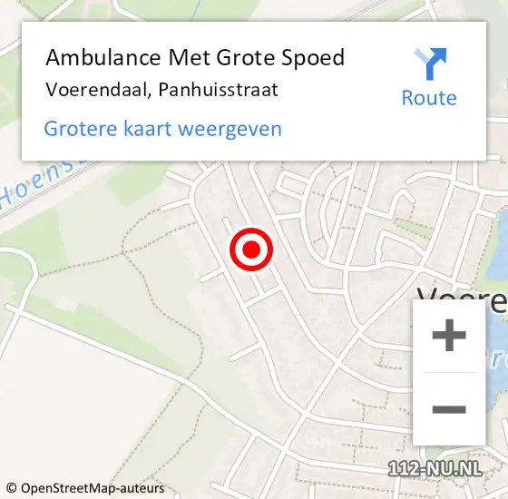 Locatie op kaart van de 112 melding: Ambulance Met Grote Spoed Naar Voerendaal, Panhuisstraat op 8 november 2014 00:53