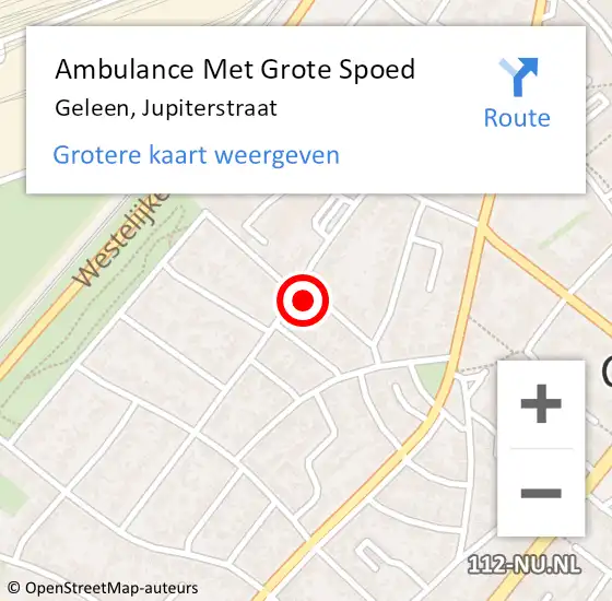 Locatie op kaart van de 112 melding: Ambulance Met Grote Spoed Naar Geleen, Jupiterstraat op 8 november 2014 01:00