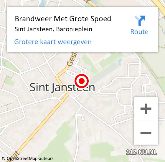 Locatie op kaart van de 112 melding: Brandweer Met Grote Spoed Naar Sint Jansteen, Baronieplein op 8 november 2014 01:37