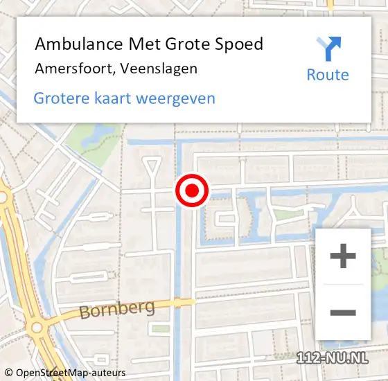 Locatie op kaart van de 112 melding: Ambulance Met Grote Spoed Naar Amersfoort, Veenslagen op 8 november 2014 01:52