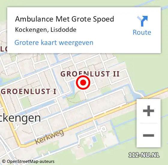 Locatie op kaart van de 112 melding: Ambulance Met Grote Spoed Naar Kockengen, Lisdodde op 8 november 2014 03:14