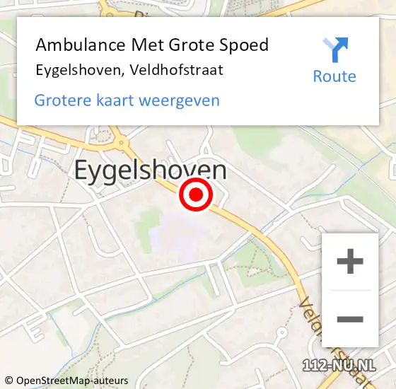 Locatie op kaart van de 112 melding: Ambulance Met Grote Spoed Naar Eygelshoven, Veldhofstraat op 8 november 2014 03:39