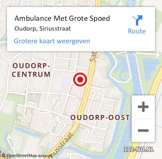 Locatie op kaart van de 112 melding: Ambulance Met Grote Spoed Naar Oudorp, Siriusstraat op 8 november 2014 04:41