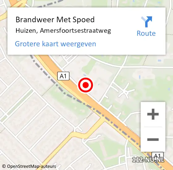 Locatie op kaart van de 112 melding: Brandweer Met Spoed Naar Huizen, Amersfoortsestraatweg op 28 februari 2025 07:46