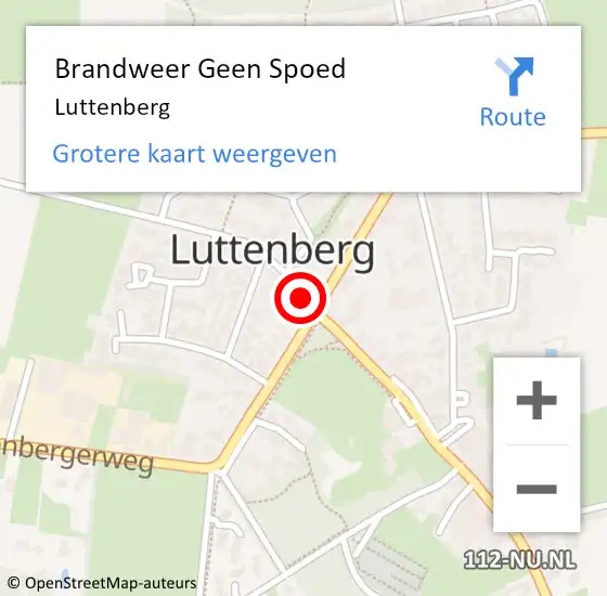 Locatie op kaart van de 112 melding: Brandweer Geen Spoed Naar Luttenberg op 28 februari 2025 15:06
