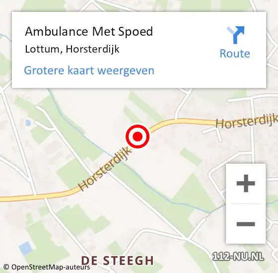 Locatie op kaart van de 112 melding: Ambulance Met Spoed Naar Lottum, Horsterdijk op 20 oktober 2013 10:47