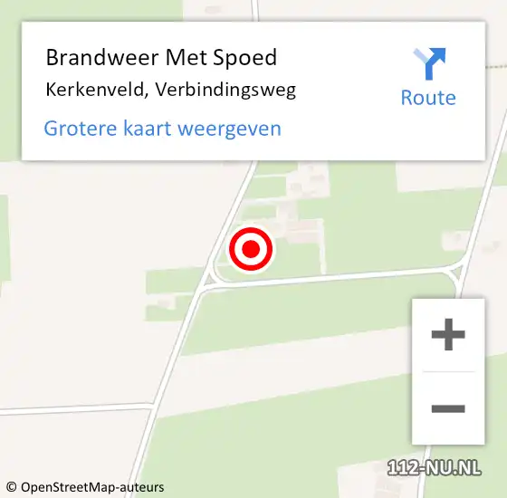 Locatie op kaart van de 112 melding: Brandweer Met Spoed Naar Kerkenveld, Verbindingsweg op 8 november 2014 09:17
