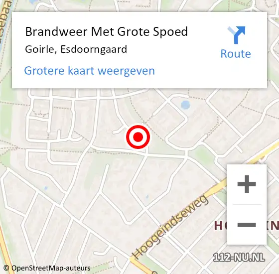 Locatie op kaart van de 112 melding: Brandweer Met Grote Spoed Naar Goirle, Esdoorngaard op 28 februari 2025 22:03