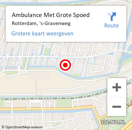 Locatie op kaart van de 112 melding: Ambulance Met Grote Spoed Naar Rotterdam, 's-Gravenweg op 1 maart 2025 08:30