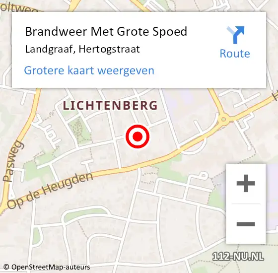 Locatie op kaart van de 112 melding: Brandweer Met Grote Spoed Naar Landgraaf, Hertogstraat op 1 maart 2025 10:07