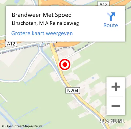 Locatie op kaart van de 112 melding: Brandweer Met Spoed Naar Linschoten, M A Reinaldaweg op 8 november 2014 10:11