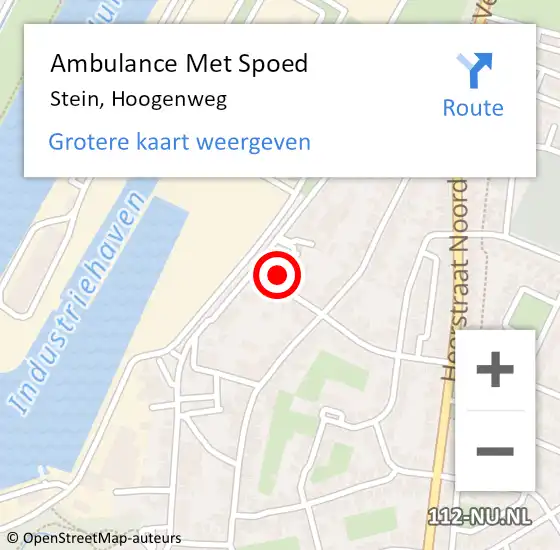 Locatie op kaart van de 112 melding: Ambulance Met Spoed Naar Stein, Hoogenweg op 20 oktober 2013 11:01