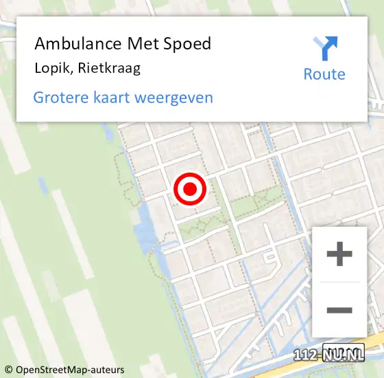 Locatie op kaart van de 112 melding: Ambulance Met Spoed Naar Lopik, Rietkraag op 1 maart 2025 18:31