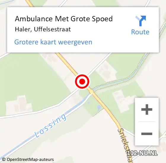 Locatie op kaart van de 112 melding: Ambulance Met Grote Spoed Naar Haler, Uffelsestraat op 8 november 2014 11:19