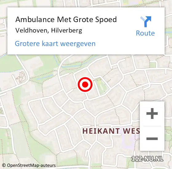 Locatie op kaart van de 112 melding: Ambulance Met Grote Spoed Naar Veldhoven, Hilverberg op 8 november 2014 11:35