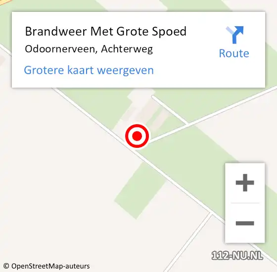 Locatie op kaart van de 112 melding: Brandweer Met Grote Spoed Naar Odoornerveen, Achterweg op 8 november 2014 12:00