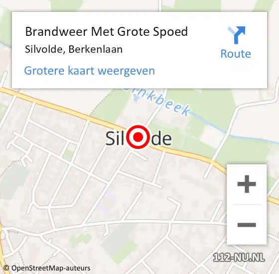 Locatie op kaart van de 112 melding: Brandweer Met Grote Spoed Naar Silvolde, Berkenlaan op 8 november 2014 12:03