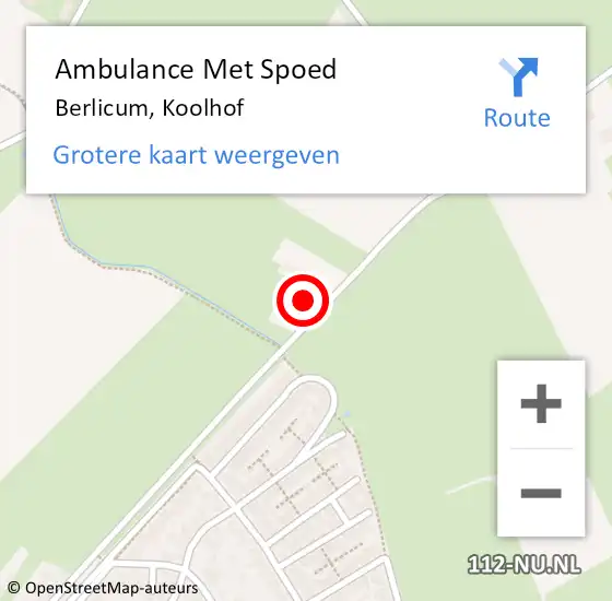 Locatie op kaart van de 112 melding: Ambulance Met Spoed Naar Berlicum, Koolhof op 8 november 2014 12:23