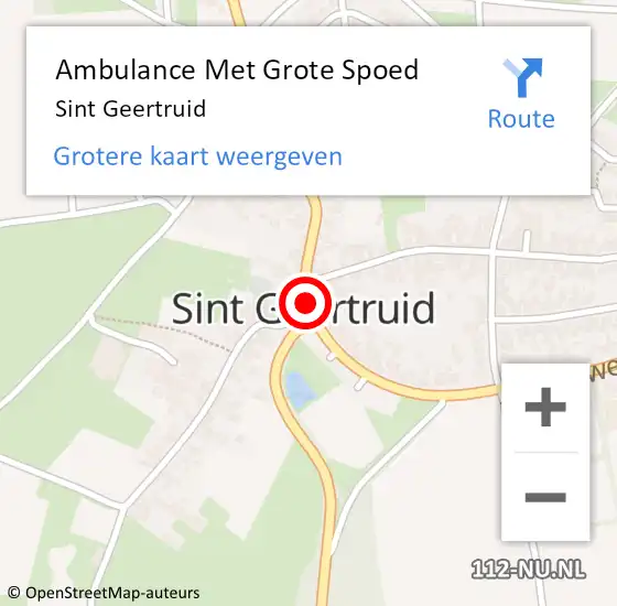 Locatie op kaart van de 112 melding: Ambulance Met Grote Spoed Naar Sint Geertruid op 8 november 2014 12:59