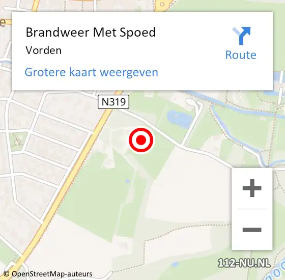 Locatie op kaart van de 112 melding: Brandweer Met Spoed Naar Vorden op 3 maart 2025 04:06