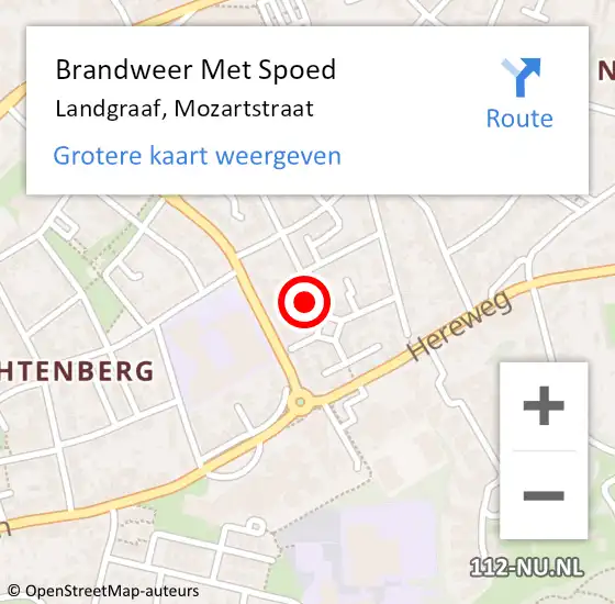 Locatie op kaart van de 112 melding: Brandweer Met Spoed Naar Landgraaf, Mozartstraat op 3 maart 2025 16:27