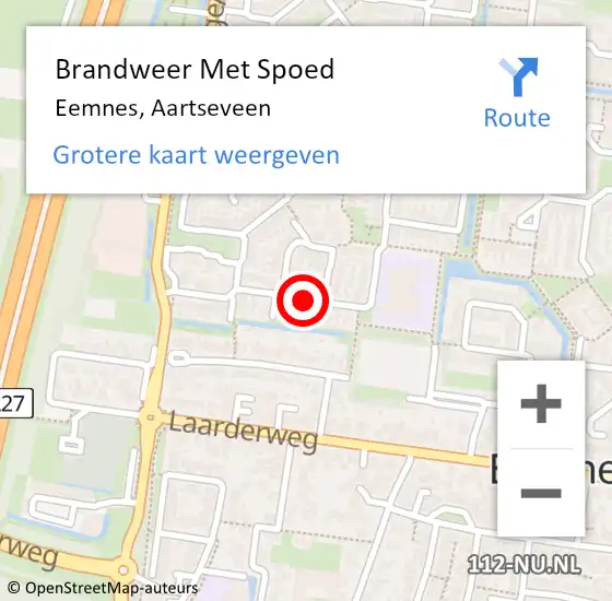 Locatie op kaart van de 112 melding: Brandweer Met Spoed Naar Eemnes, Aartseveen op 3 maart 2025 22:09