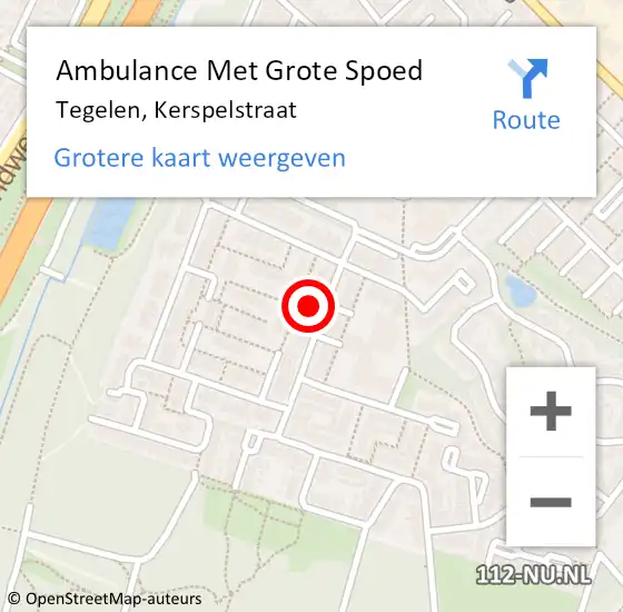 Locatie op kaart van de 112 melding: Ambulance Met Grote Spoed Naar Tegelen, Kerspelstraat op 8 november 2014 15:16