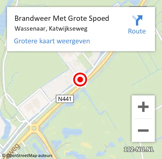 Locatie op kaart van de 112 melding: Brandweer Met Grote Spoed Naar Wassenaar, Katwijkseweg op 4 maart 2025 06:21