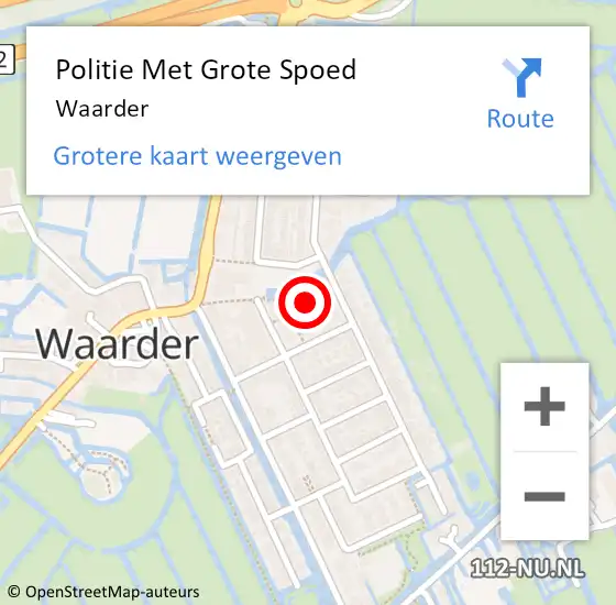 Locatie op kaart van de 112 melding: Politie Met Grote Spoed Naar Waarder op 4 maart 2025 06:32