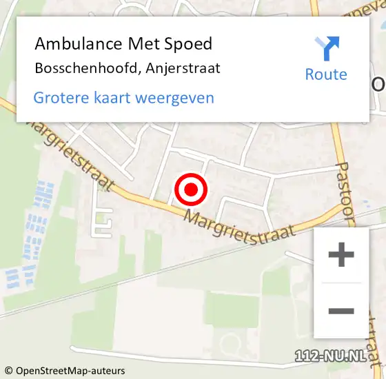 Locatie op kaart van de 112 melding: Ambulance Met Spoed Naar Bosschenhoofd, Anjerstraat op 8 november 2014 15:31