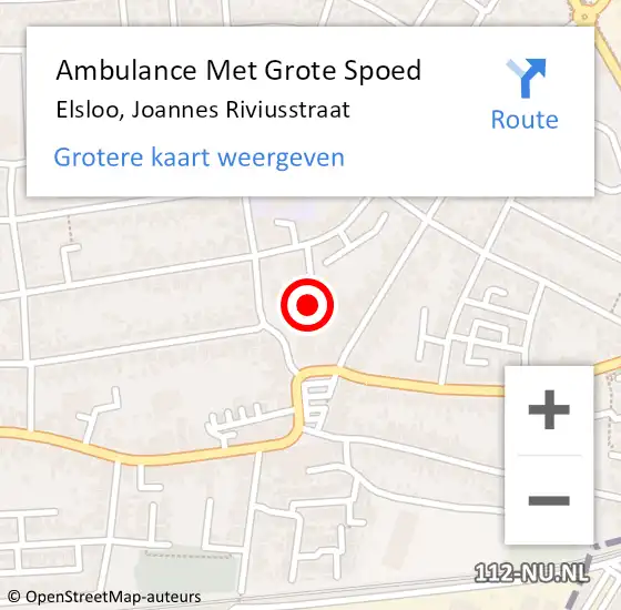 Locatie op kaart van de 112 melding: Ambulance Met Grote Spoed Naar Elsloo, Joannes Riviusstraat op 8 november 2014 15:35