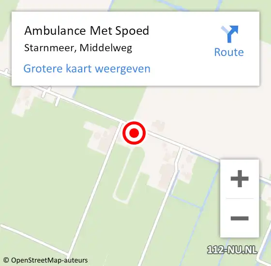 Locatie op kaart van de 112 melding: Ambulance Met Spoed Naar Starnmeer, Middelweg op 8 november 2014 15:37