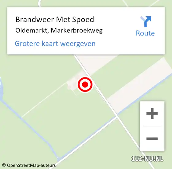 Locatie op kaart van de 112 melding: Brandweer Met Spoed Naar Oldemarkt, Markerbroekweg op 8 november 2014 16:10