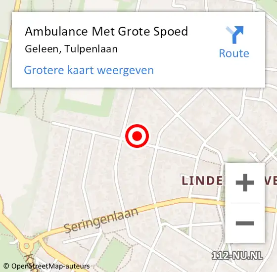 Locatie op kaart van de 112 melding: Ambulance Met Grote Spoed Naar Geleen, Tulpenlaan op 8 november 2014 16:35