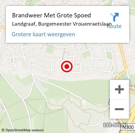Locatie op kaart van de 112 melding: Brandweer Met Grote Spoed Naar Landgraaf, Burgemeester Vrouenraetslaan op 4 maart 2025 18:48