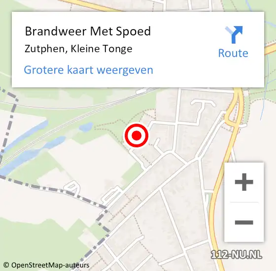 Locatie op kaart van de 112 melding: Brandweer Met Spoed Naar Zutphen, Kleine Tonge op 4 maart 2025 19:25