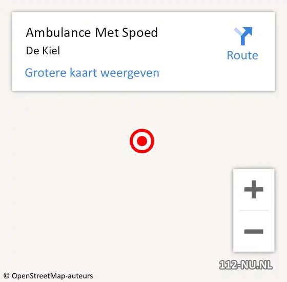 Locatie op kaart van de 112 melding: Ambulance Met Spoed Naar De Kiel op 8 november 2014 17:08