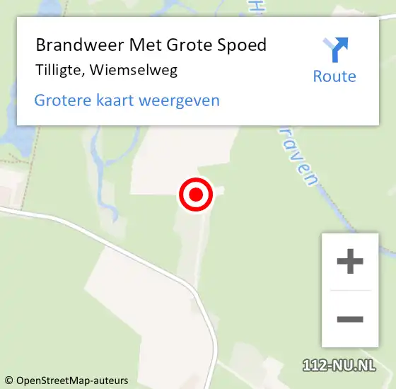 Locatie op kaart van de 112 melding: Brandweer Met Grote Spoed Naar Tilligte, Wiemselweg op 8 november 2014 17:29