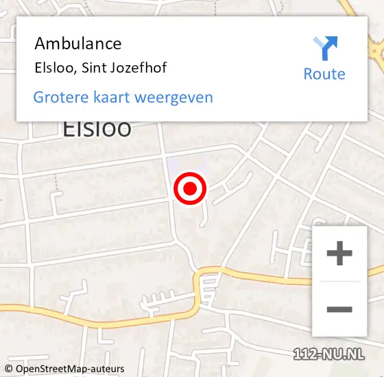Locatie op kaart van de 112 melding: Ambulance Elsloo, Sint Jozefhof op 8 november 2014 18:14