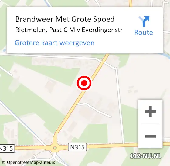 Locatie op kaart van de 112 melding: Brandweer Met Grote Spoed Naar Rietmolen, Past C M v Everdingenstr op 8 november 2014 18:35