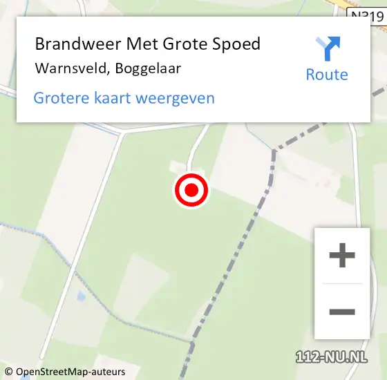 Locatie op kaart van de 112 melding: Brandweer Met Grote Spoed Naar Warnsveld, Boggelaar op 5 maart 2025 19:07