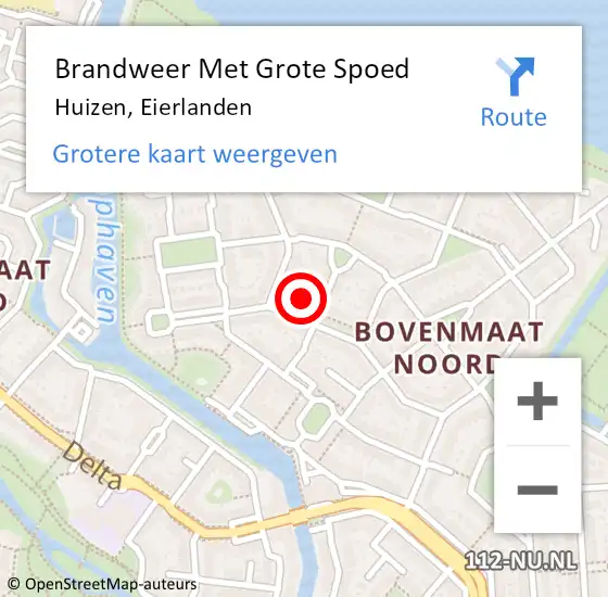 Locatie op kaart van de 112 melding: Brandweer Met Grote Spoed Naar Huizen, Eierlanden op 6 maart 2025 00:12