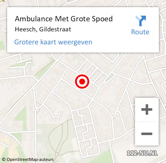 Locatie op kaart van de 112 melding: Ambulance Met Grote Spoed Naar Heesch, Gildestraat op 8 november 2014 19:30