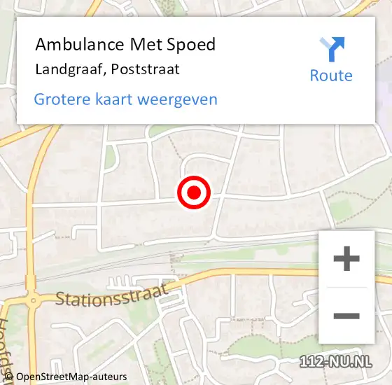 Locatie op kaart van de 112 melding: Ambulance Met Spoed Naar Landgraaf, Poststraat op 8 november 2014 21:19