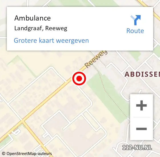 Locatie op kaart van de 112 melding: Ambulance Landgraaf, Reeweg op 8 november 2014 21:49