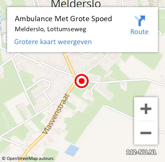 Locatie op kaart van de 112 melding: Ambulance Met Grote Spoed Naar Melderslo, Lottumseweg op 8 november 2014 22:12