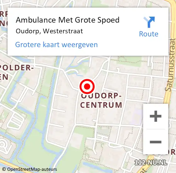 Locatie op kaart van de 112 melding: Ambulance Met Grote Spoed Naar Oudorp, Westerstraat op 8 november 2014 22:14