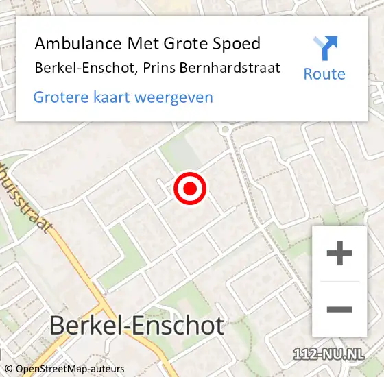 Locatie op kaart van de 112 melding: Ambulance Met Grote Spoed Naar Berkel-Enschot, Prins Bernhardstraat op 20 oktober 2013 12:36