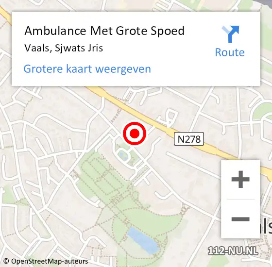 Locatie op kaart van de 112 melding: Ambulance Met Grote Spoed Naar Vaals, Sjwats Jris op 8 november 2014 22:54