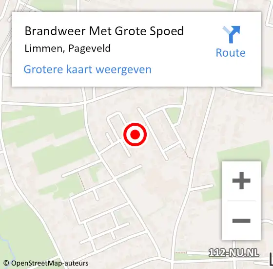 Locatie op kaart van de 112 melding: Brandweer Met Grote Spoed Naar Limmen, Pageveld op 7 maart 2025 06:53